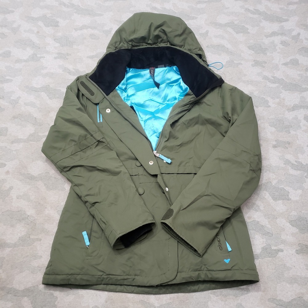 Obermeyer Brigitte Jacket Womens 6 Green Insulated Ski Snowboard Full Zip Hooded